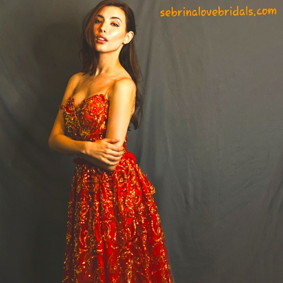 SAMPLE GOWN ONLY- CHARLOTTE Lehenga Saree Inspired Wedding Gown Set - Picture 8 of 11